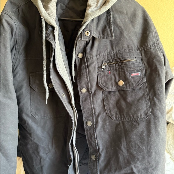 Eddie Bauer Other - Eddie Bauer Black Hooded Field Jacket with Gray Hood